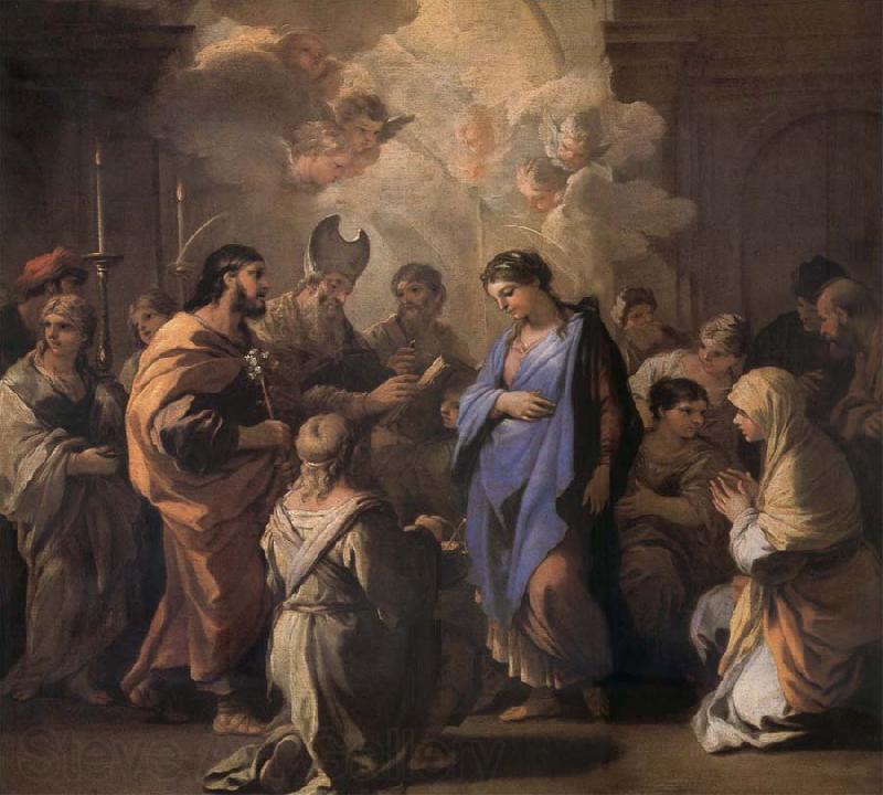 Luca Giordano Holy Ana and the nina Maria Second mitade of the 17th century